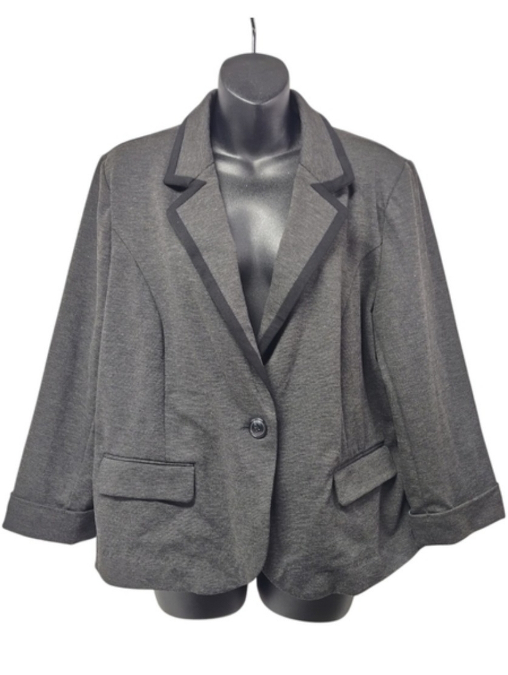 Catherine Malandrino Women's Dark Grey Single Button Jacket Blazer Size XL NWT